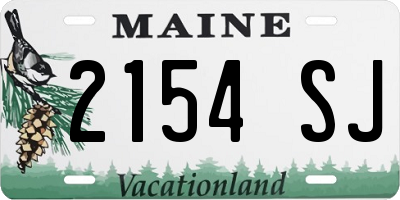 ME license plate 2154SJ
