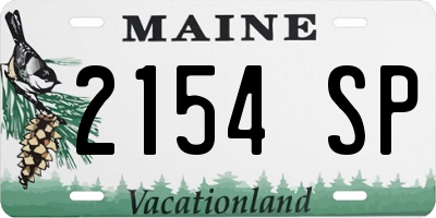 ME license plate 2154SP