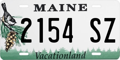 ME license plate 2154SZ