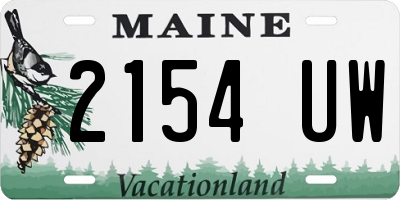 ME license plate 2154UW