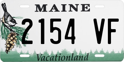 ME license plate 2154VF
