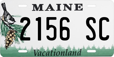 ME license plate 2156SC