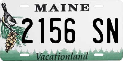 ME license plate 2156SN