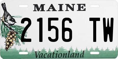 ME license plate 2156TW