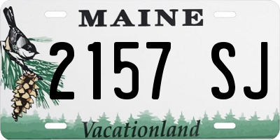 ME license plate 2157SJ