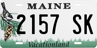 ME license plate 2157SK