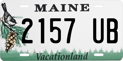 ME license plate 2157UB