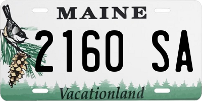 ME license plate 2160SA