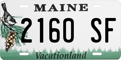 ME license plate 2160SF
