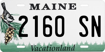 ME license plate 2160SN
