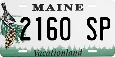 ME license plate 2160SP