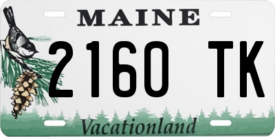 ME license plate 2160TK