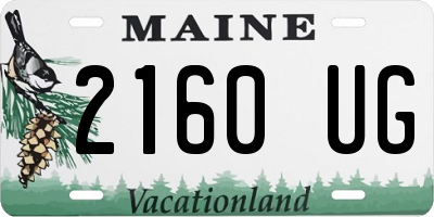 ME license plate 2160UG