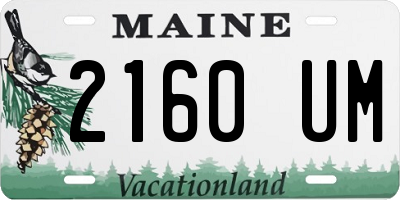 ME license plate 2160UM