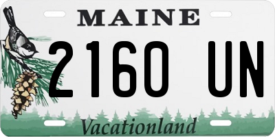 ME license plate 2160UN