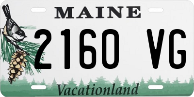 ME license plate 2160VG