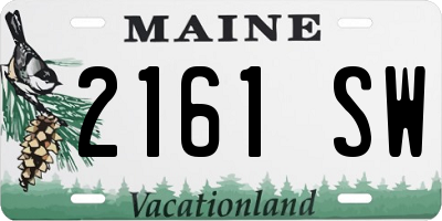 ME license plate 2161SW
