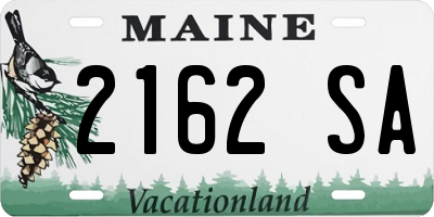 ME license plate 2162SA