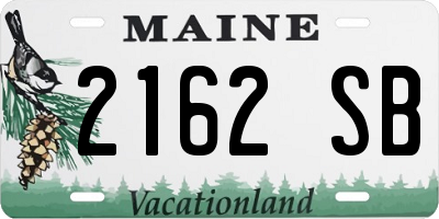 ME license plate 2162SB