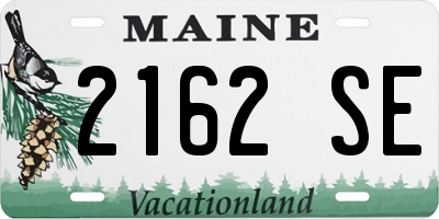 ME license plate 2162SE