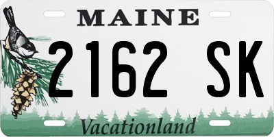 ME license plate 2162SK