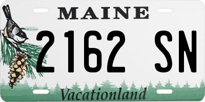 ME license plate 2162SN