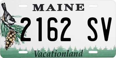 ME license plate 2162SV