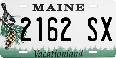 ME license plate 2162SX