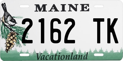 ME license plate 2162TK