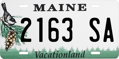 ME license plate 2163SA