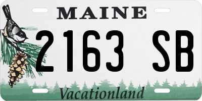 ME license plate 2163SB