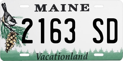 ME license plate 2163SD