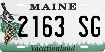 ME license plate 2163SG