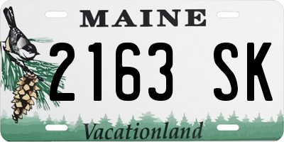 ME license plate 2163SK