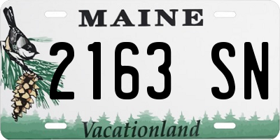 ME license plate 2163SN