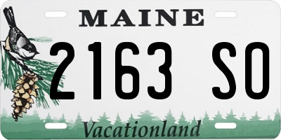 ME license plate 2163SO