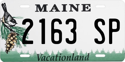 ME license plate 2163SP