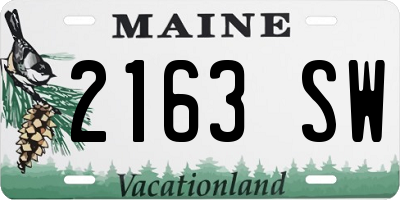ME license plate 2163SW