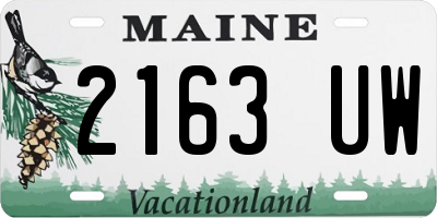 ME license plate 2163UW