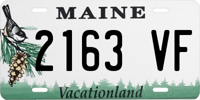 ME license plate 2163VF
