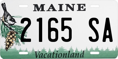 ME license plate 2165SA