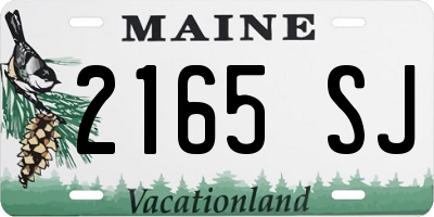 ME license plate 2165SJ