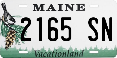 ME license plate 2165SN