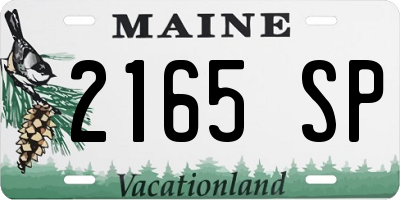 ME license plate 2165SP