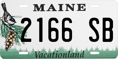 ME license plate 2166SB