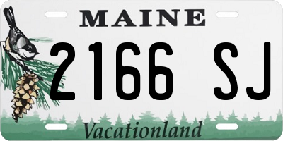 ME license plate 2166SJ