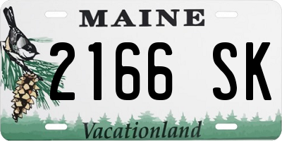 ME license plate 2166SK