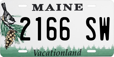 ME license plate 2166SW