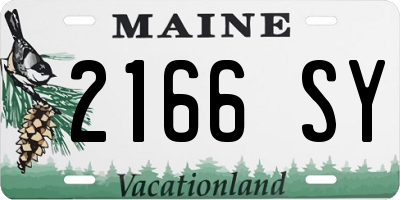 ME license plate 2166SY