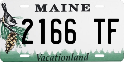 ME license plate 2166TF